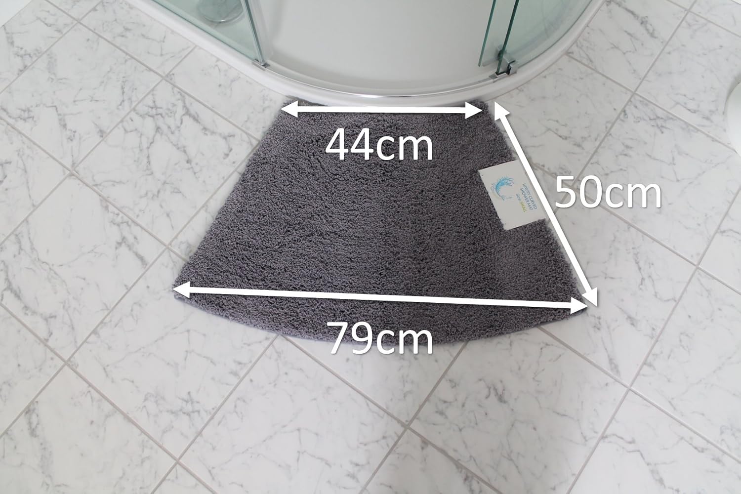 Cazsplash Luxury Quadrant Small Curved Shower Mat (Black) BigaMart