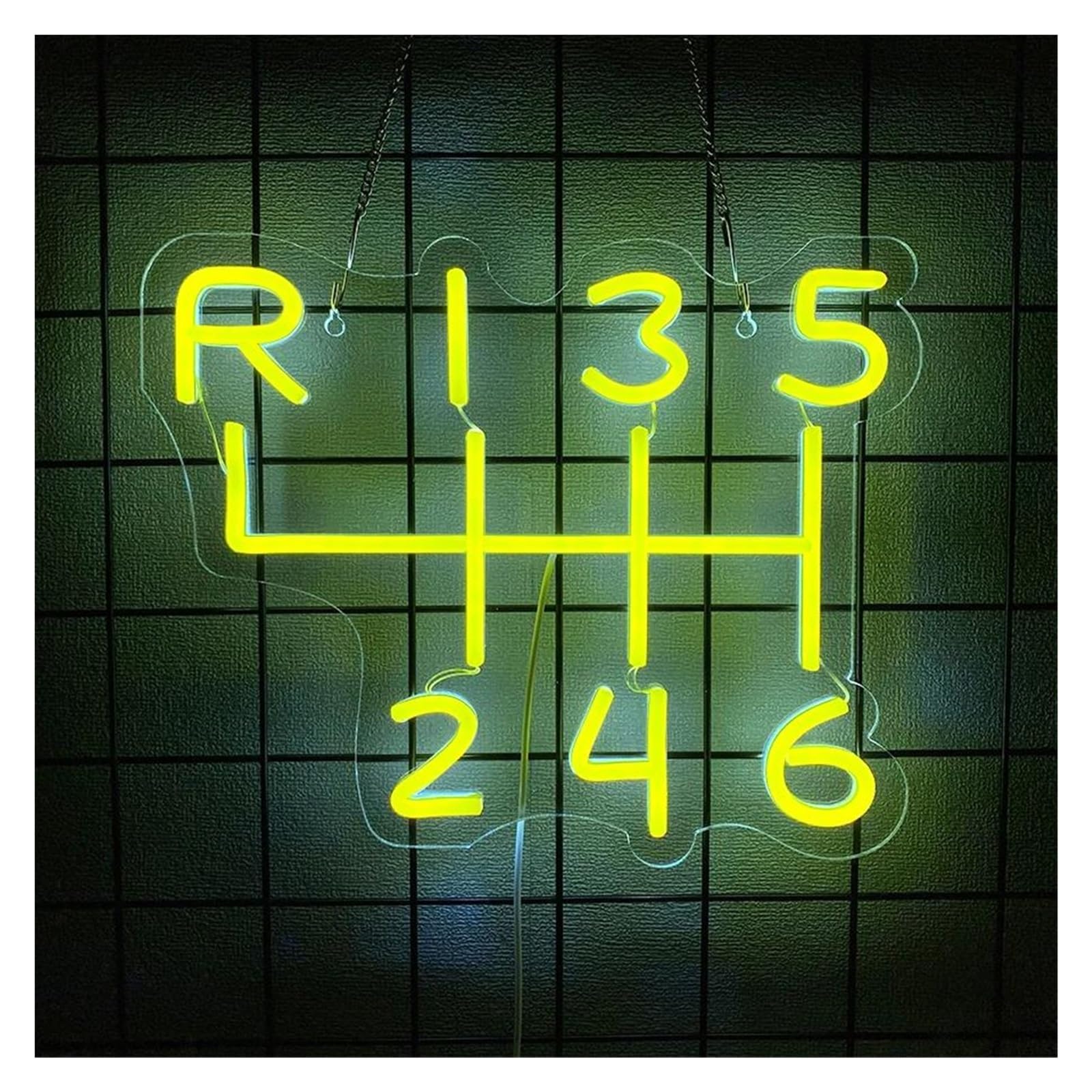 LEMST Sign Lamp Car Gearbox Neon Signs Lights for Garages Car Repair Man Caves Shops Wall Decor Sign Illuminated USB Lamp 34cmx28cm