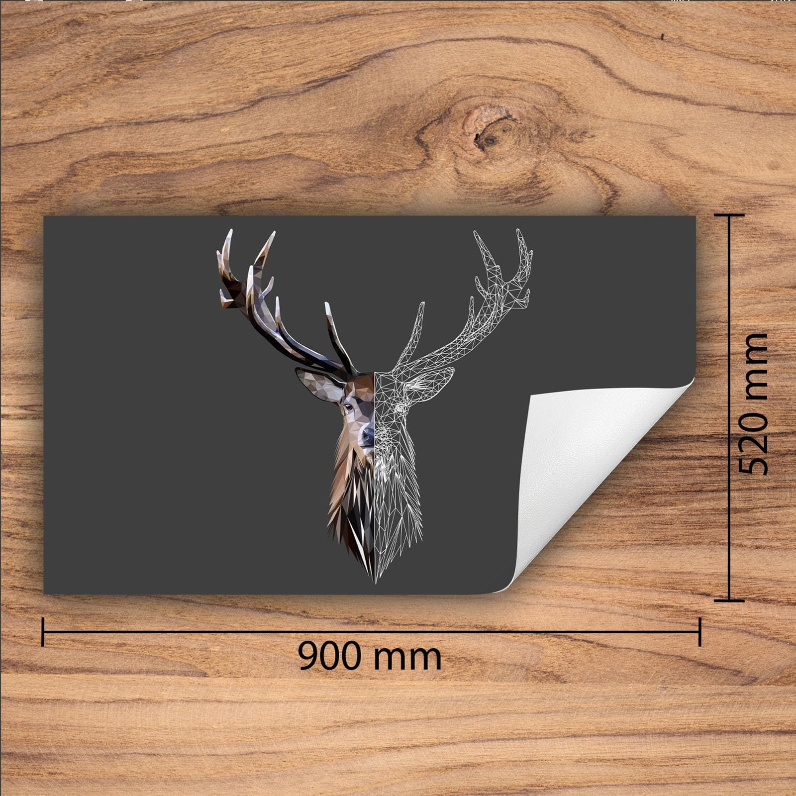 TMK ArtDeko Herdabdeckplatte Ceranfeld abdeckung Aufrollbare Matte für Induktion 1-teilig 90x52 cm, Hirsh Grau