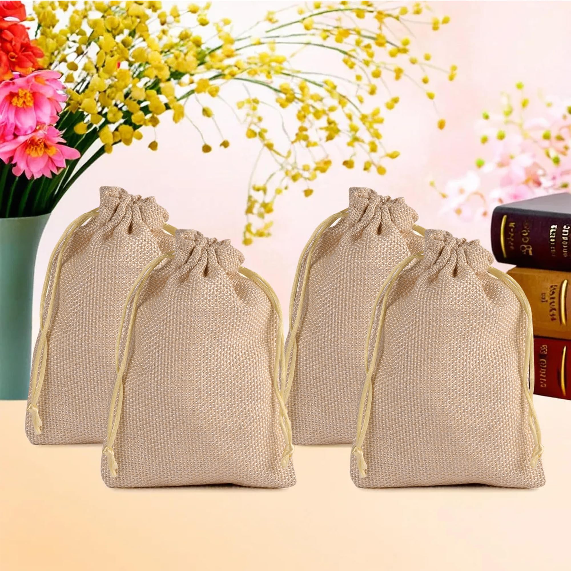 Kuber Industries Potli | Wedding Potli | Drawstring Closure Potli | Wallet Potli | Christmas Gift Potli | Baby Shower Potli | Traditional Shagun Potli | 7x9 Inch | Medium | Pack of 4 | Golden (B0CSDCNQJC) Amazon Price History, Amazon Price Tracker