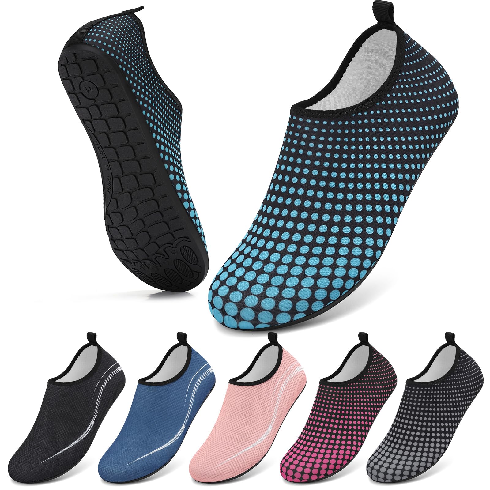 VOLHAL Wasserschuhe Herren Badeschuhe Damen Strandschuhe Schwimmschuhe Surfschuhe Aquaschuhe Breathable Schnelltrockend Schuhe Beach Pool Surfen Unisex