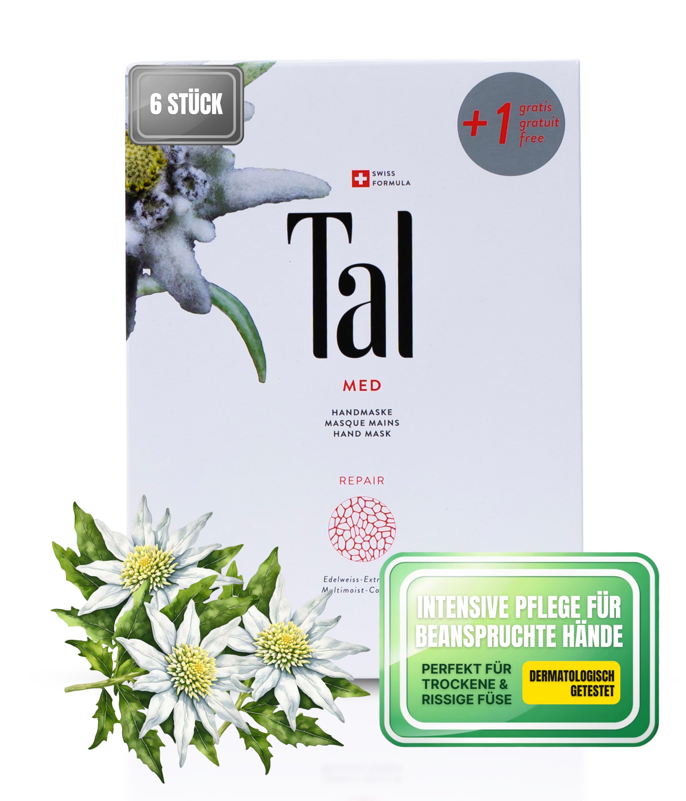Tal® MED Repair Hand Mask Set of 6 - Hand Mask for Very Dry Hands, 6 count (Pack of 1)