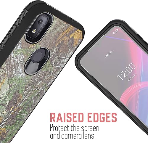 Miniatura 4 de Funda protectora híbrida para T-Mobile Revvl 4 a prueba de golpes con función atril de pantalla integrada y clip para cinturón (negro)