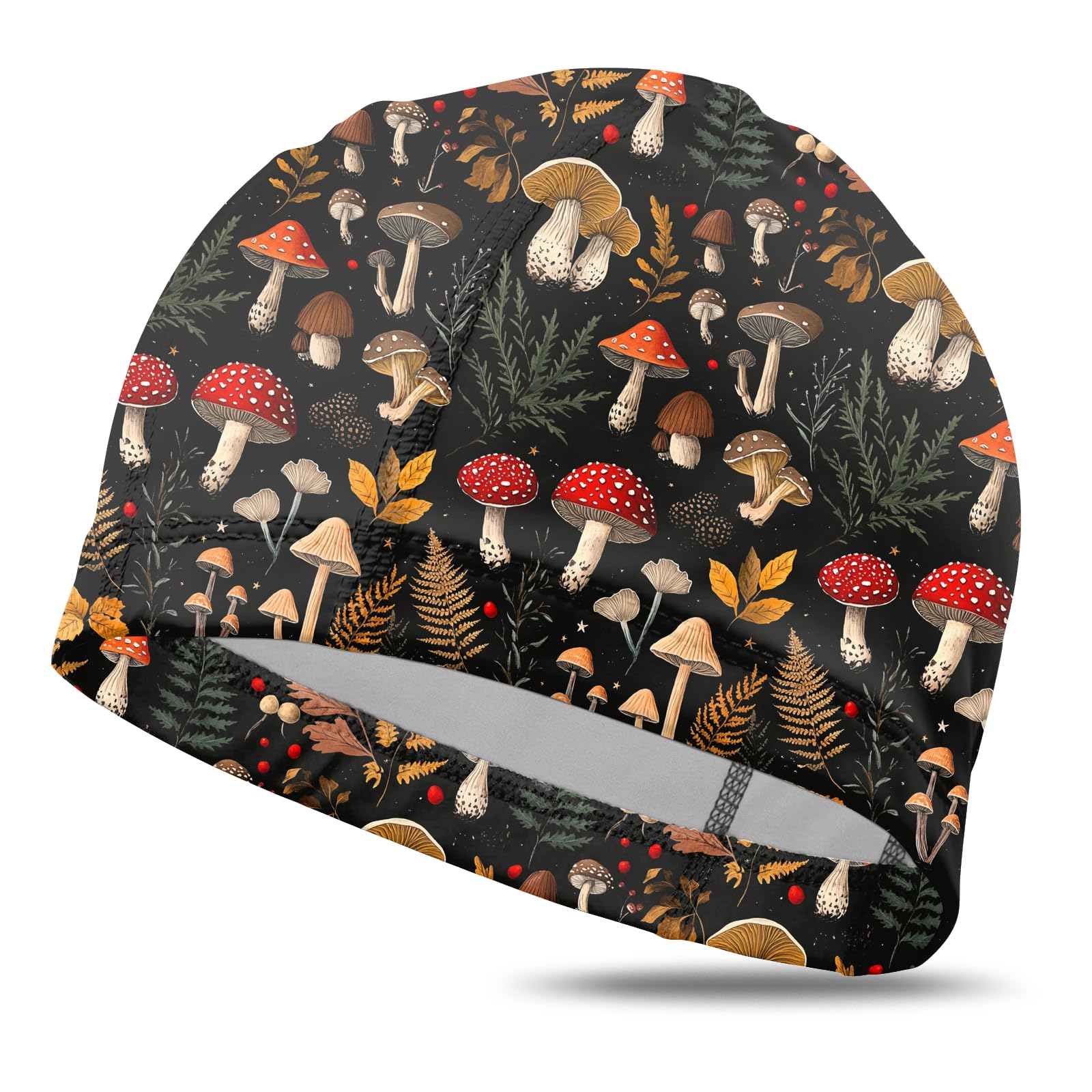Deokke Fabric Swim Cap Elastic Breathable Cloth Swimming Cap Fit Short Hair Men Woman Girls One Size Hat