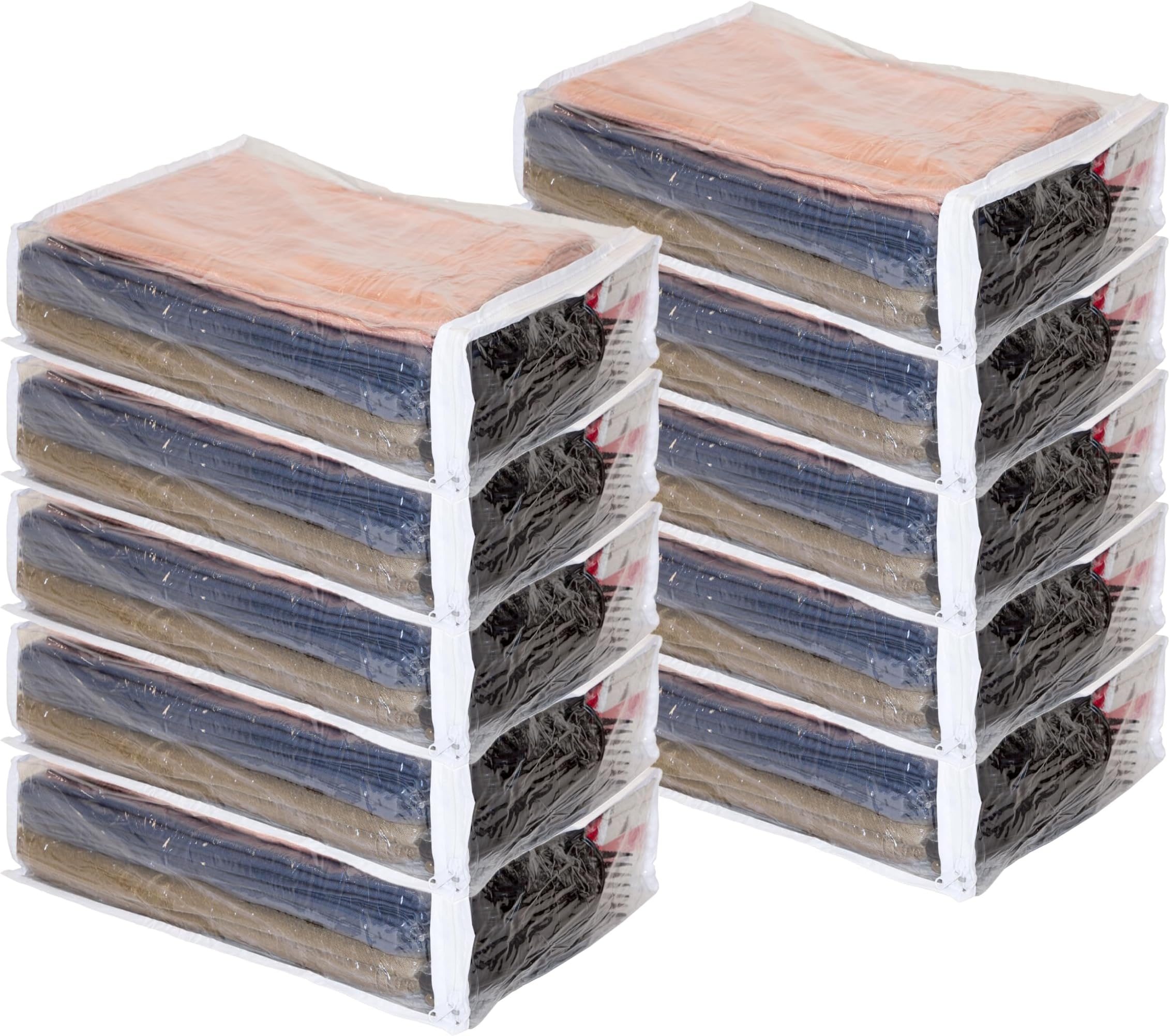 Kenning Set of 20 Clear Vinyl Zippered Storage Bags for Storage Sheet Organizer