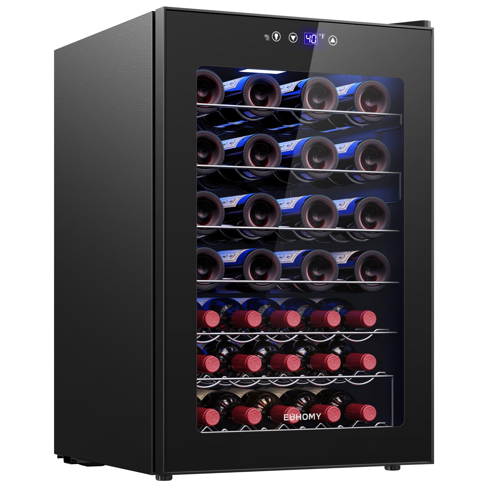 Euhomy FWC002-20BL 4.5 cu ft Wine Cooler Black