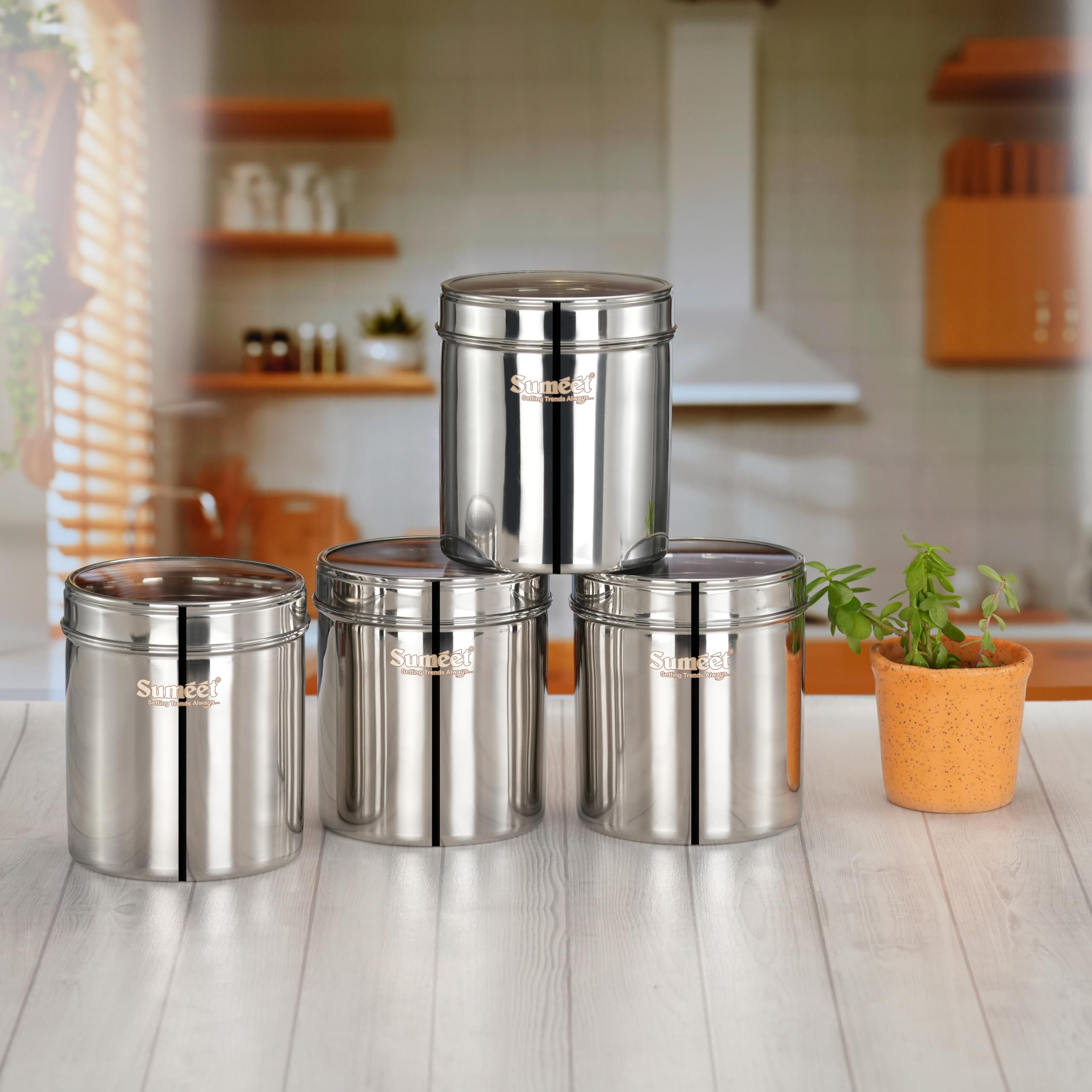 Sumeet Stainless Steel Containers - Set of 2 -6 Sumeet Stainless Steel Containers - Set of 2 -6