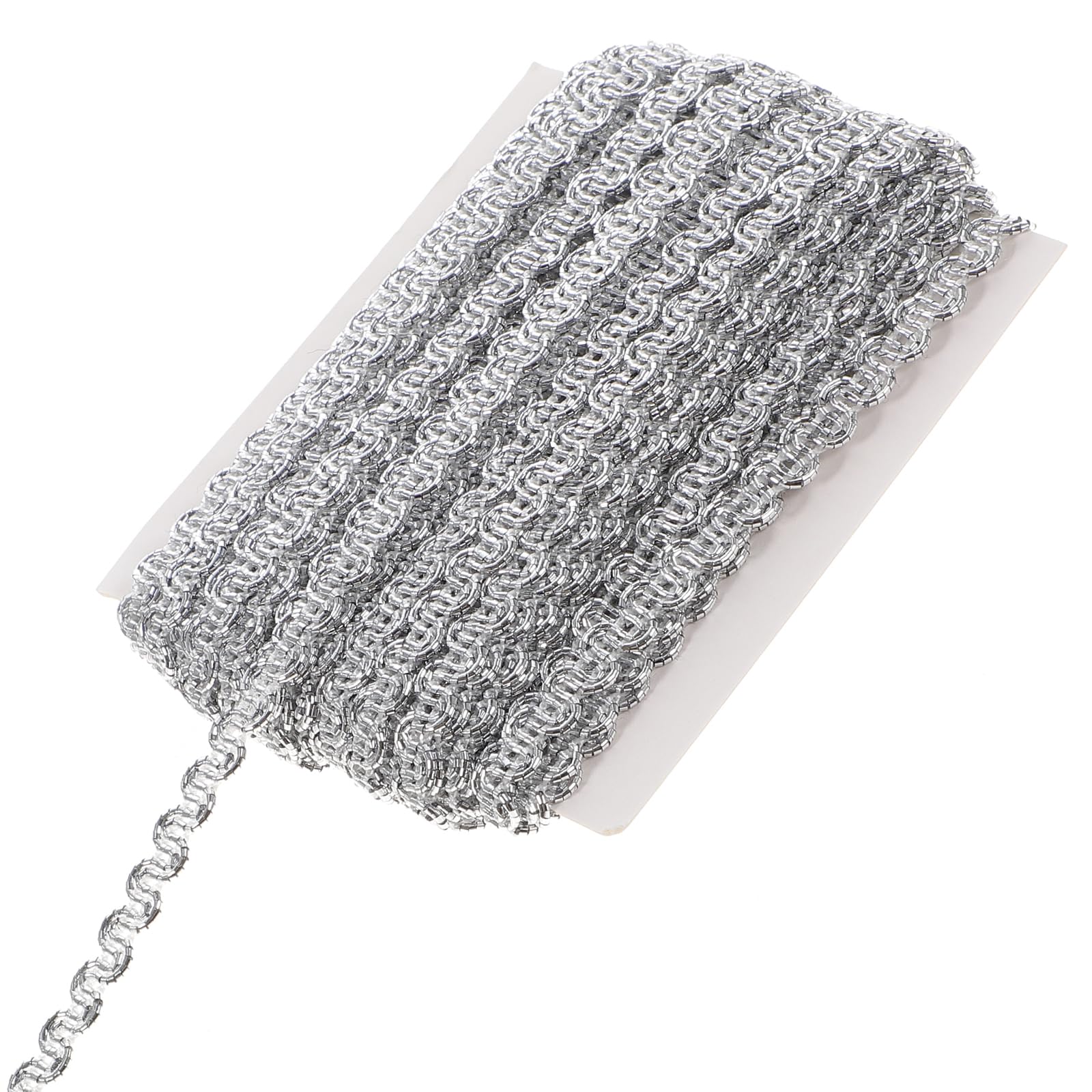 SUPVOX Braided Gimp Trim Ribbon 0.24In X 393.70In Silver Decorative Braid for Wedding Birthday Party Decoration DIY Crafts Embellishment