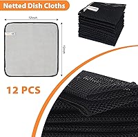 Vista 2 de SUNLAND Paños de malla para lavar platos, sin olor, para cocina, secado rápido y fácil de limpiar, paquete de 12 paños de malla de 12 x 12 pulgadas