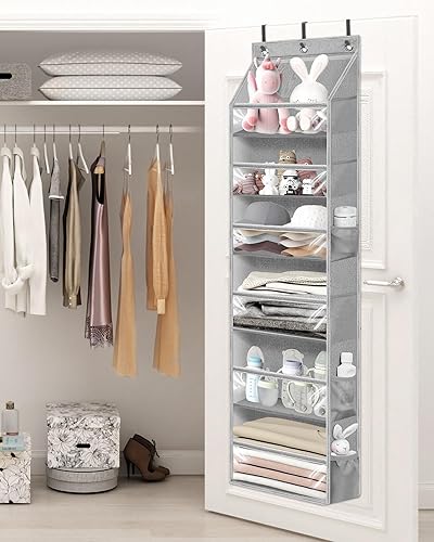Miniatura 8 de STORAGE MANIAC Organizador para colgar sobre la puerta, organizador colgante de gran capacidad, bolsillos profundos transparentes detrás de la