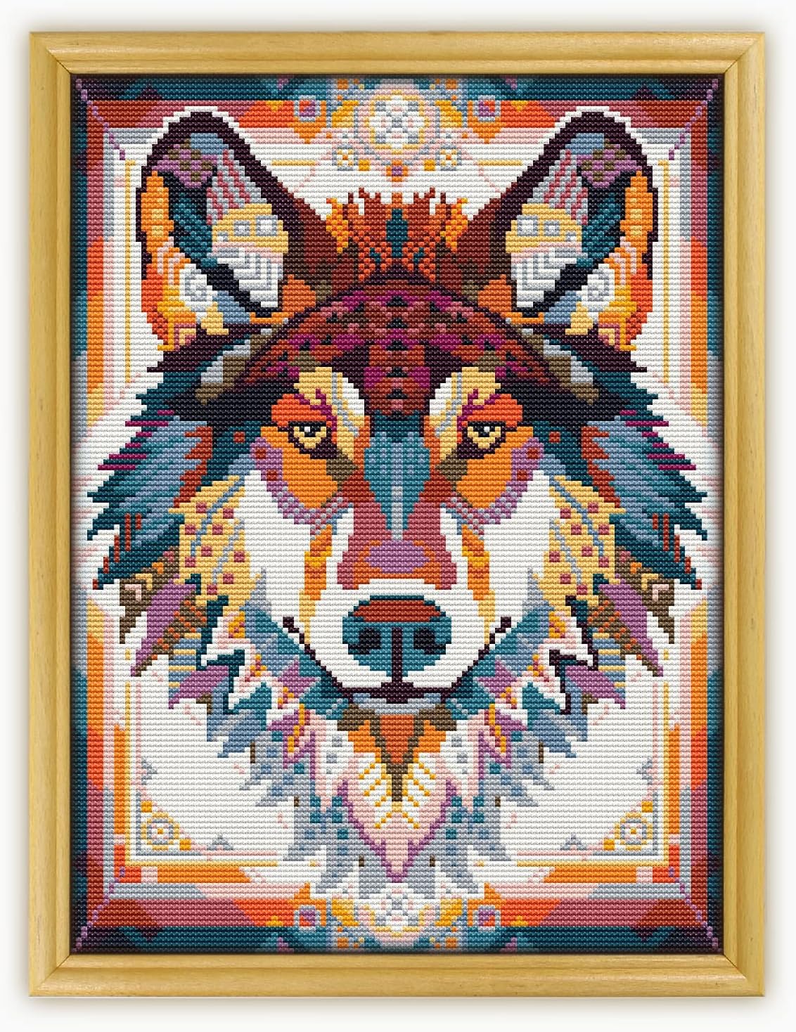 Mandala Wolf CS440-2 - Counted Cross Stitch Pattern. Only Printed Pattern Inside. No Fabric, Threads, Needles, Hoops.