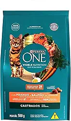 Ração Gatos Castrados PURINA ONE Frango e Salmão 500g