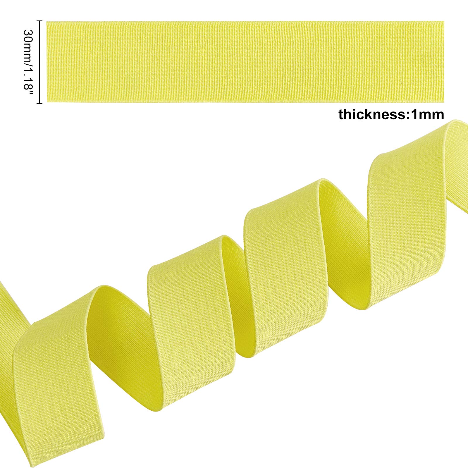 SUPERFINDINGS Fascia Elastica Piatta Per Cucito – Giallo Champagne, Larga 3cm, 16 Metri, Alta Elasticità Per Abbigliamento E Fai-da-te - 3