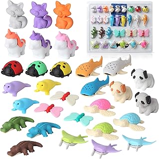 Mr. Pen- Eraser, Pack of 30, Animal Erasers, Pencil Erasers, Erasers for Kids, School Supplies, Eraser Pencil for Students, Cute Erasers, Fun Eraser, Eraser for School, Prizes for Kids Classroom, Gift