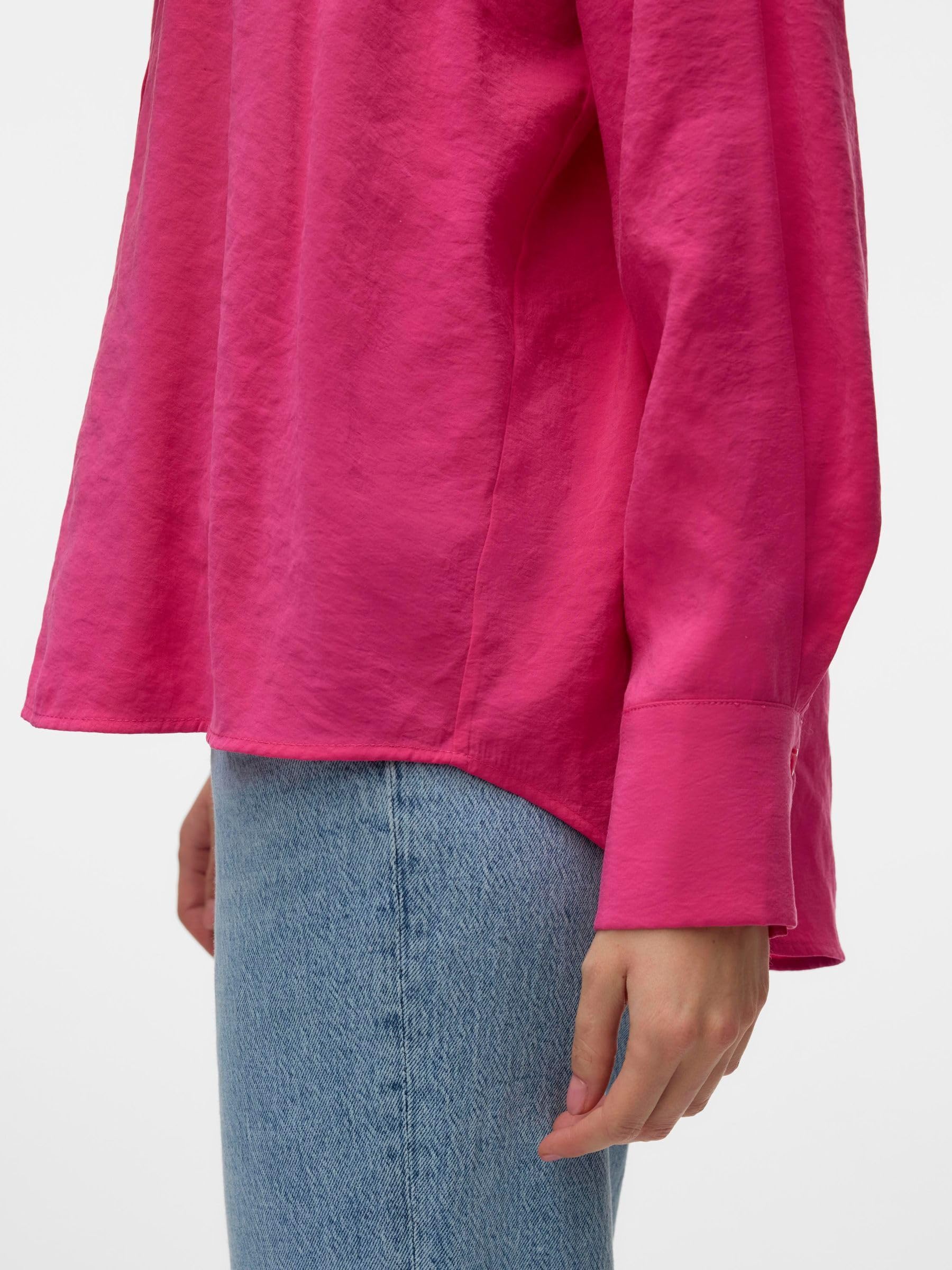 VERO Moda Damen Vmqueeny Ls Oversize Shirt WVN Ga Noos Langarmshirt