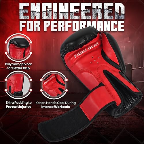 Miniatura 6 de Guantes de Boxeo de Gel Knockout para Hombres y Mujeres - Entrenamiento Profesional de Sparring, Cuero Maya Hide Muay Thai MMA Kickboxing, Guantes