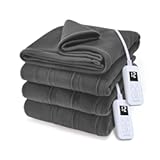 Heated Electric Blanket with 10 Heating Levels and 10 Hour Time Shut Off, Comfy Cozy, Machine Washable, Royal Ultra Blanket, Night Fog, Queen