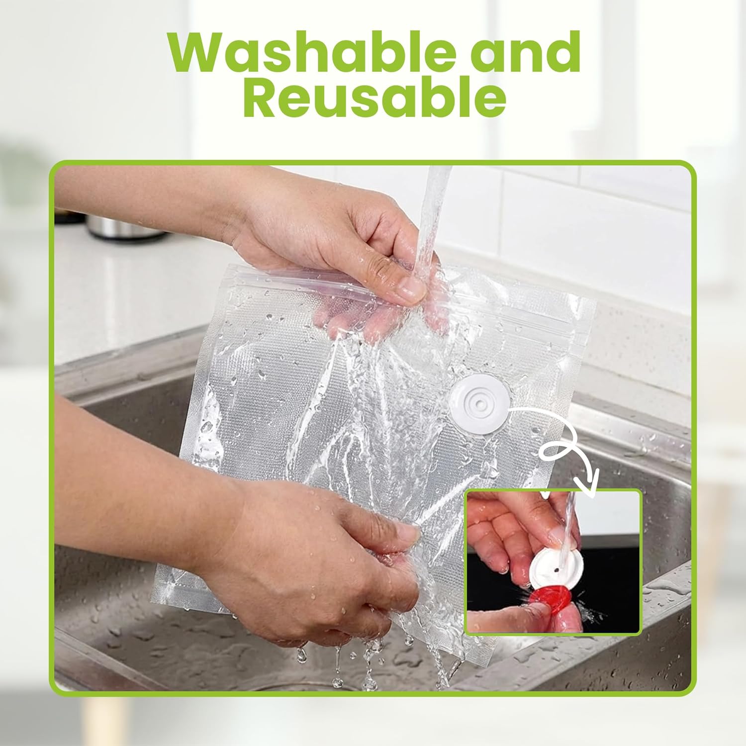 Portable Handheld Vacuum Sealer for Food with 32 Reusable Bags, Compact & Powerful Food Vacuum Sealer with Visible Water Tank, Display Indicator and 6X Freshness Lock for Meal Prep & Storage - Image 6