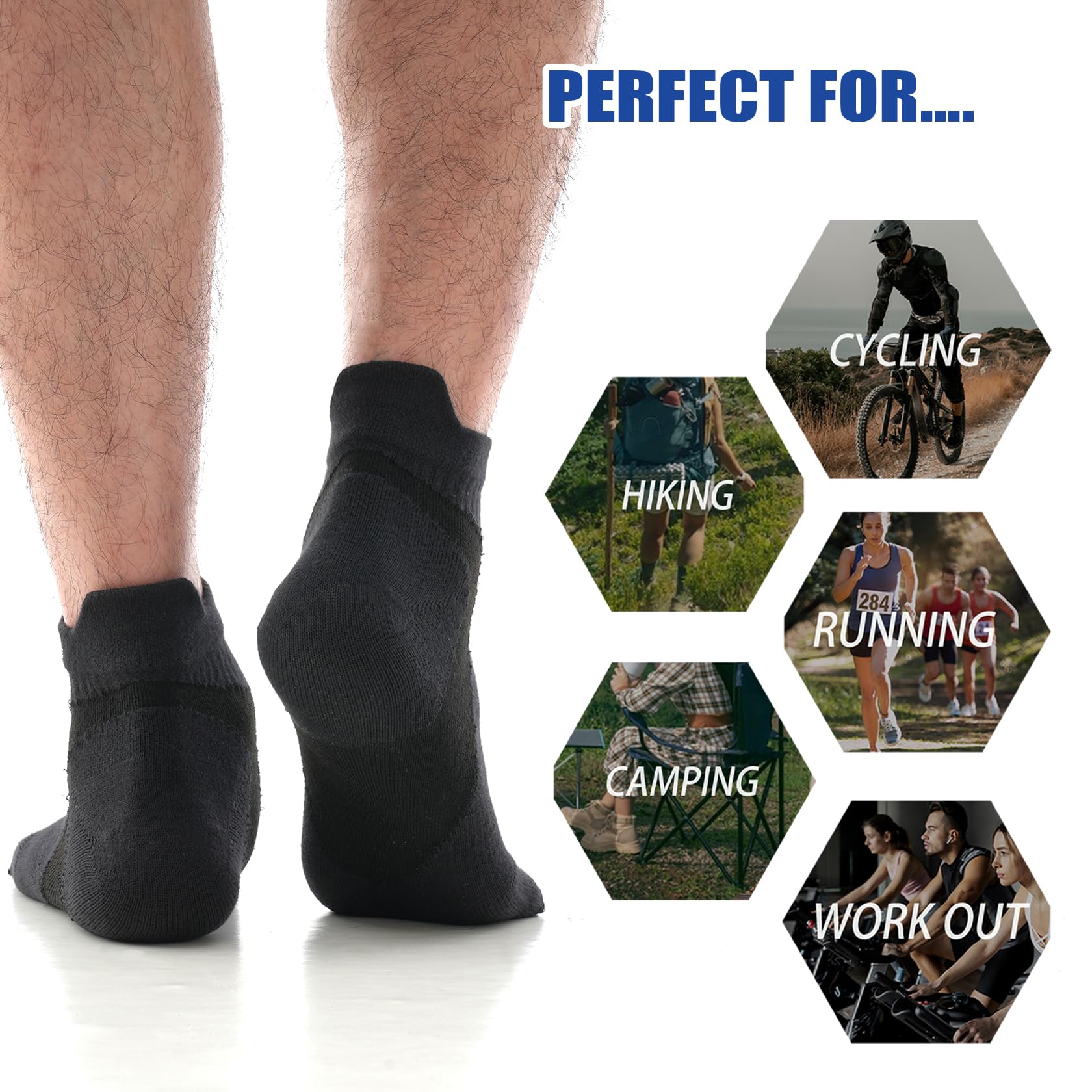 Calcetines de dedo del pie para hombres y mujeres, calcetines de tobillo para correr, antiampollas, calcetines atléticos de cinco dedos, 3 pares