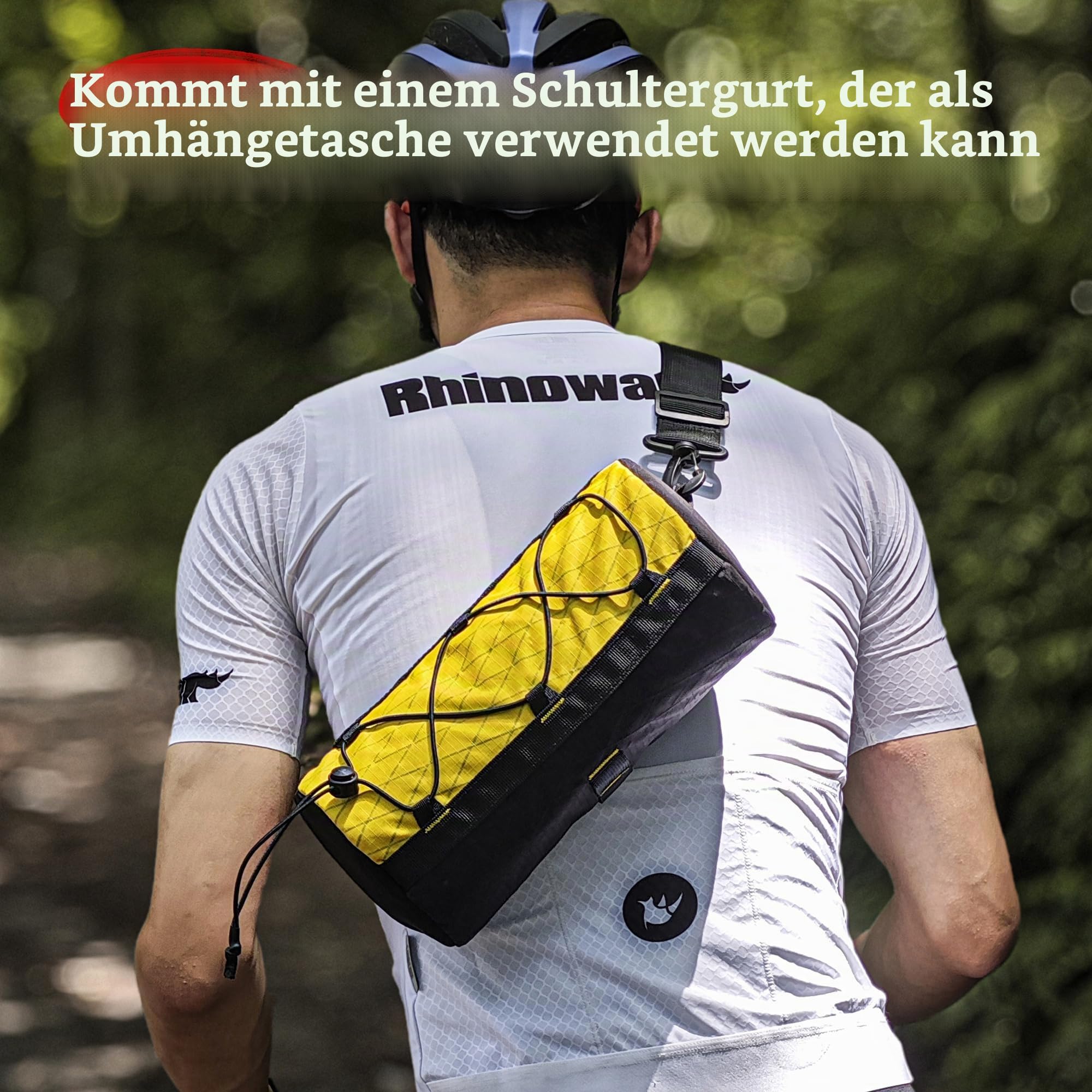 Rhinowalk Fahrrad Lenkertasche 2,8L – wasserdichte Lenkertasche mit Fester Eva-Struktur und Schultergurt – für MTB, Rennrad und Tourenrad （Weiß）