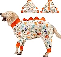 LovinPet Large Dog Pajamas XL - Lightweight Jurassic Knit Recovery Suit for Labs, Pitbulls, Goldens & Big Breeds
