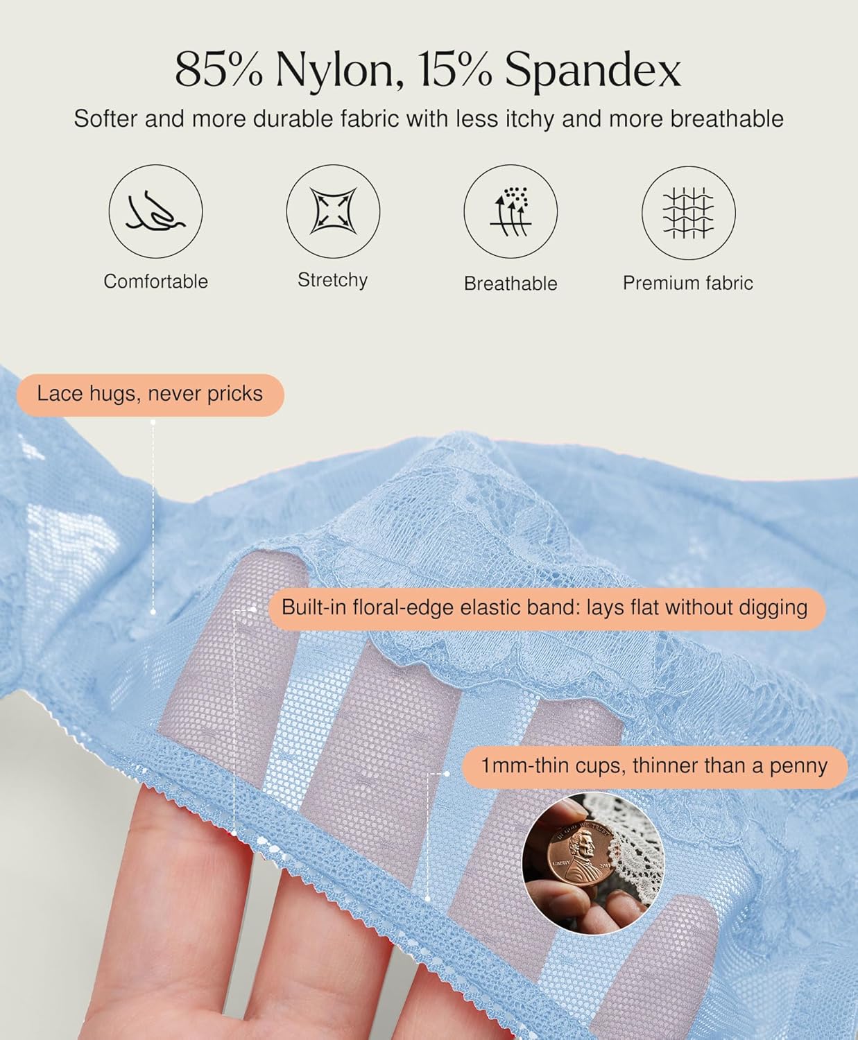 Popilush Minimizer Bras for Women Plus Size Full Coverage Lace Underwire Support Push Up Bra for Heavy Breast Everyday Wear - Image 4