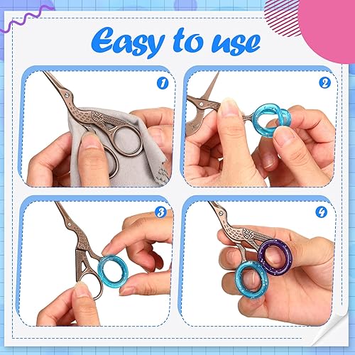 24 Pcs Silicone Scissors Finger Rings Soft Dog Grooming Scissors Accessories Pet Grooming Shear Finger Ring Thumb Inserts Grips for Dog Hair Cutting, 8 Colors