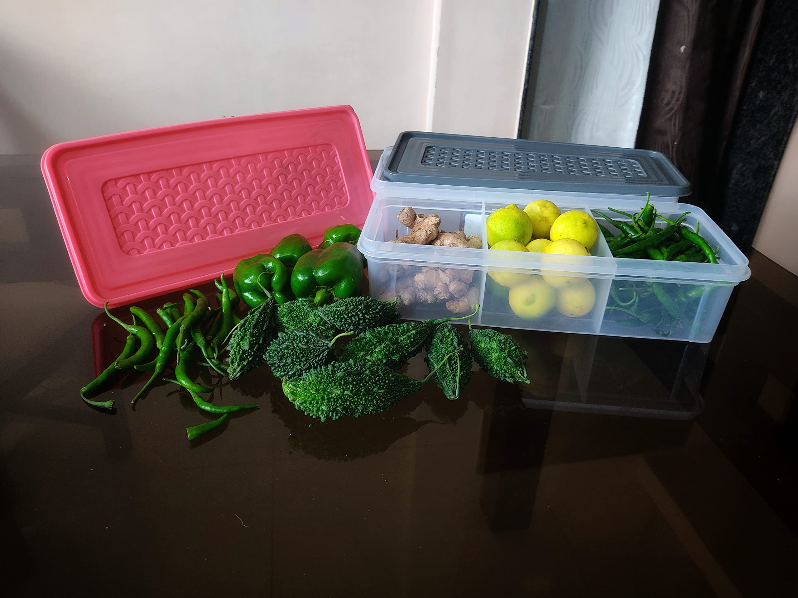 Buy Shubh Empire Kart 3 Partition Fridge Storage Container Boxes