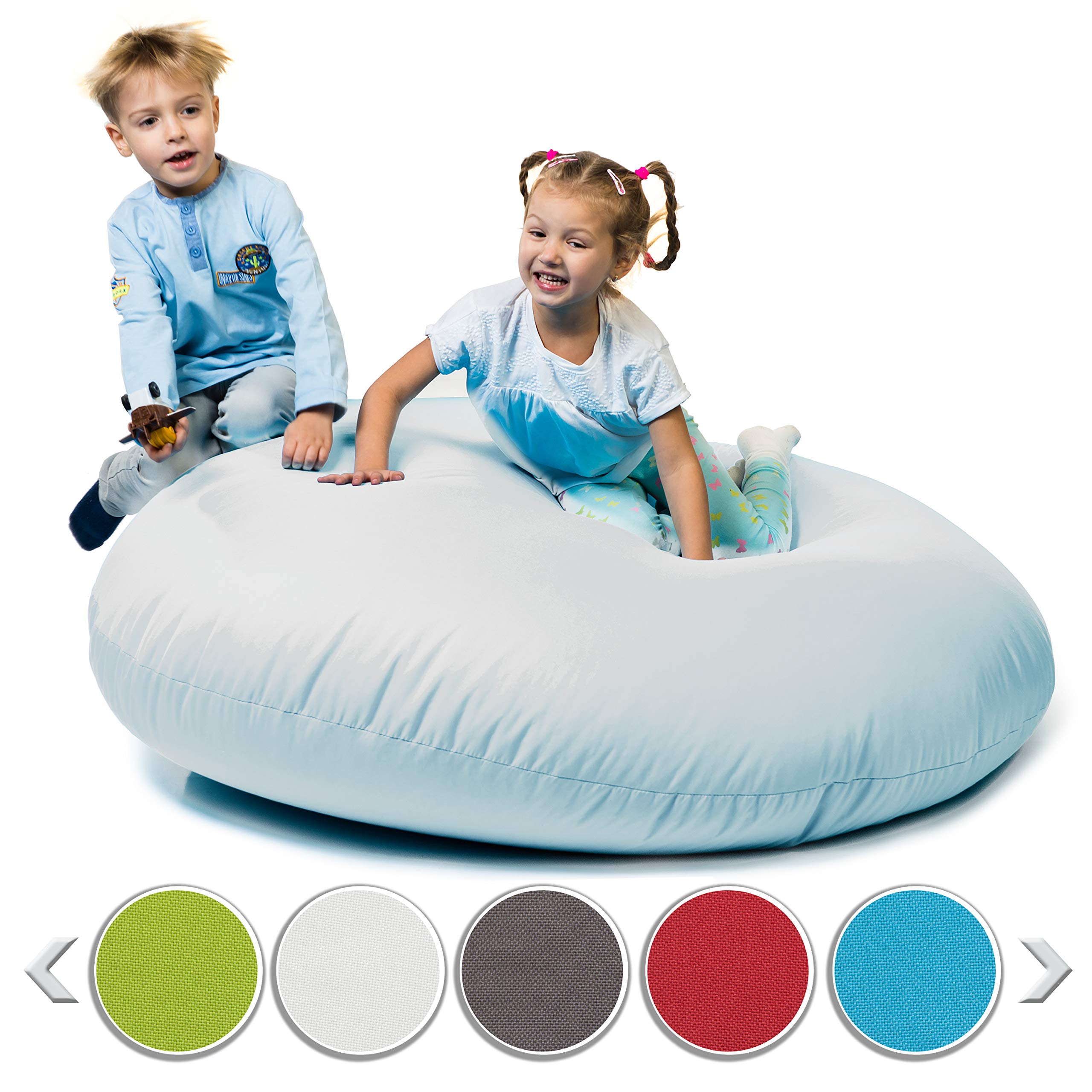sunnypillow Worek do siedzenia XXXL z wypełnieniem ze styropianu, średnica 145 cm, funkcja 2 w 1, do siedzenia i leżenia, na zewnątrz i wewnątrz, dla dzieci i dorosłych, wiele kolorów i rozmiarów do wyboru