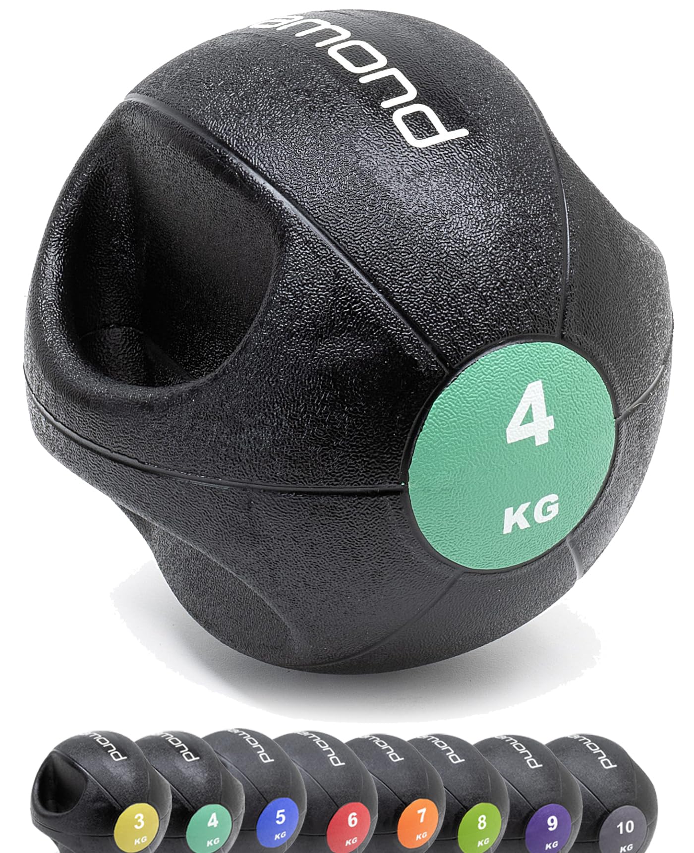 G5 HT SPORT DIAMOND - Balón medicinal de doble agarre de 3 a 10 kg, diámetro de 21 cm a 28 cm, para fitness, rehabilitación, gimnasio en casa y gimnasio
