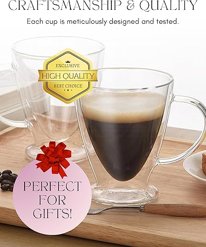 Miniatura 3 de Sister.ly Drinkware, tazas de café transparentes de doble pared, juego de 2, 12 onzas, celebra la vida un vaso a la vez