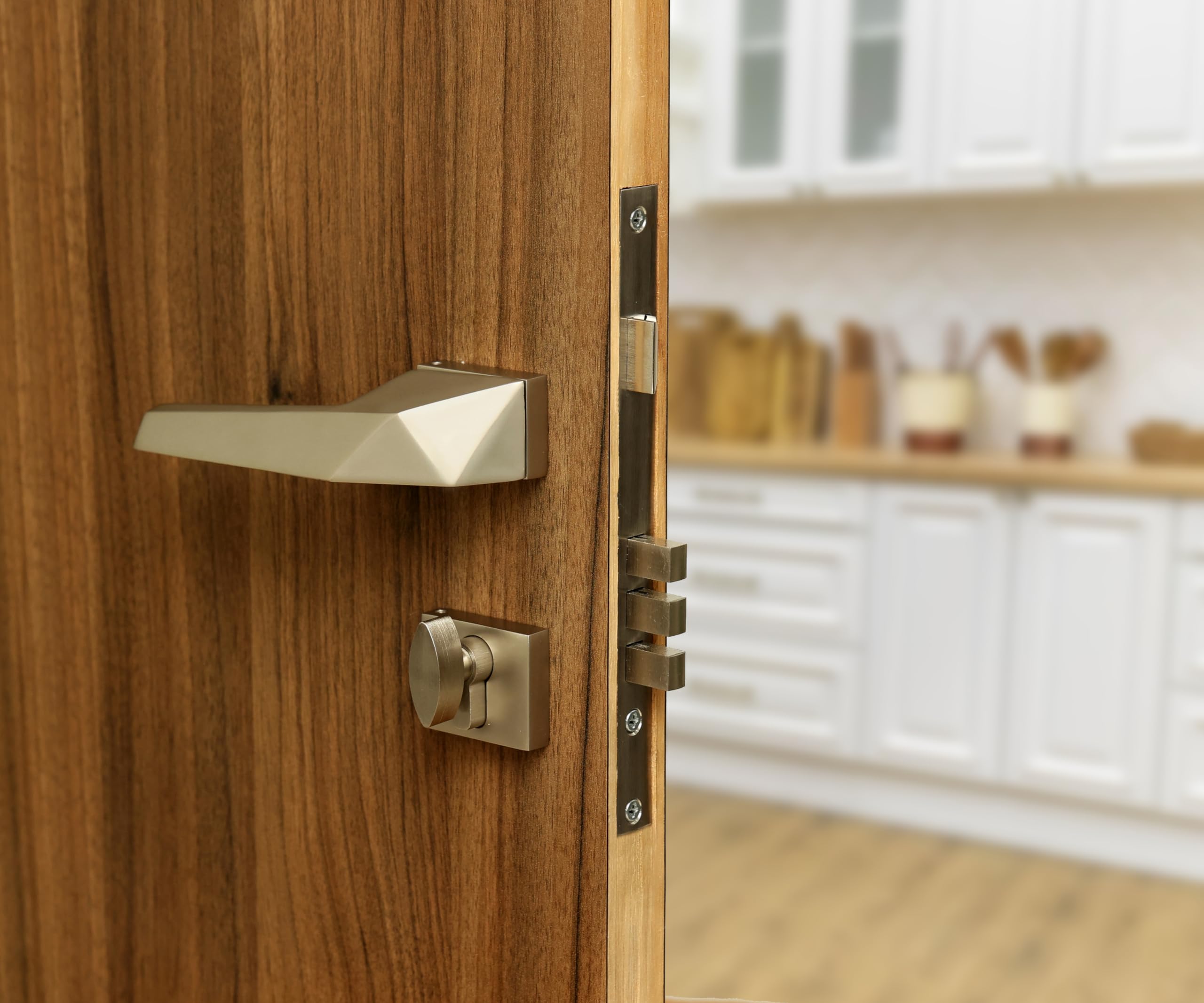 FIT N FORGET Heavy-Duty Mortise Door Lock Set with Handle and 3 Brass Keys | Main Door Lock for Home, Office, Hotel Doors, Bedroom Doors|Satin Matt Finish 154 (B0CH6WQN8V) Amazon Price History, Amazon Price Tracker