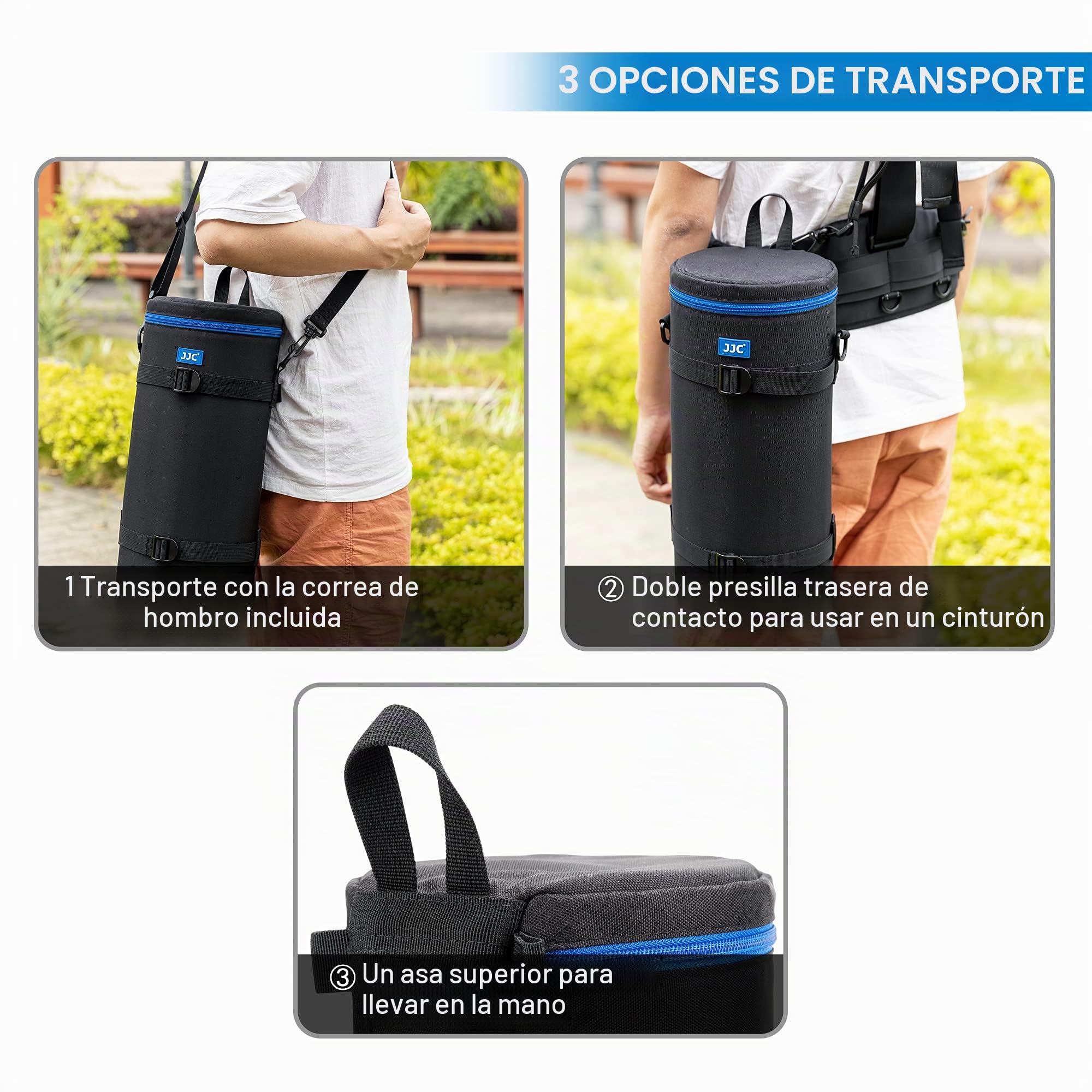 JJC - Estuche de Lujo con Bolsa para Lentes para Lentes Sony FE 200-600 mm F5.6-6.3 G OSS, Accesorios para Lentes Resistentes al Agua Estuche Protector con Correa para el Hombro y cojín Desmontable