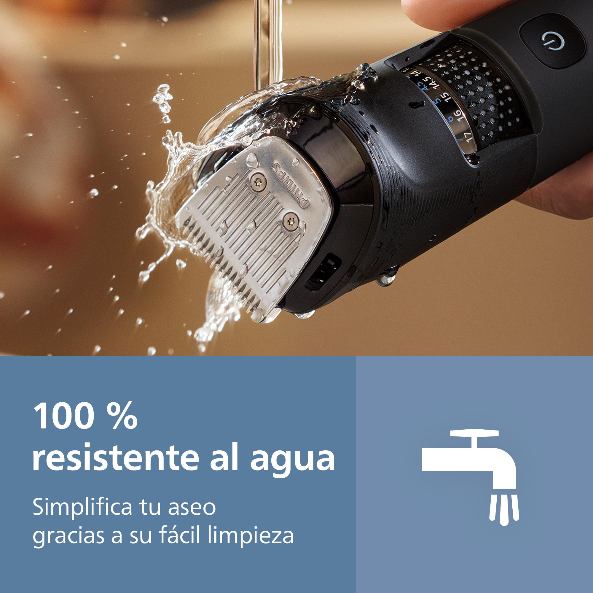 Philips Recortadora de Barba Series 5000 Hombre BT5765/15, Cuchillas Autoafilables, 40 Posiciones, Sensor de Barba, Resistente al Agua