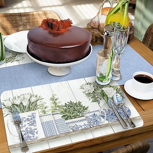 Miniatura 7 de CounterArt Paquete de 4 manteles individuales reversibles de plástico flexible de fácil cuidado, fabricados en los Estados Unidos, sin BPA, fáciles