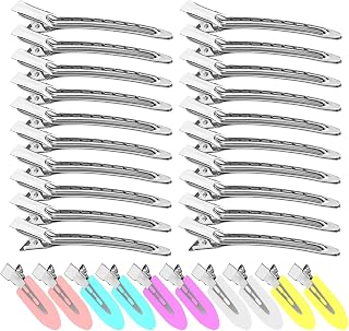 Viywicz 30PCS Metal Duckbill Hair Clips - Heavy Duty Alligator Styling Clips with Holes for Salon, Women, DIY Bows & Home Use (Mixed Sizes)