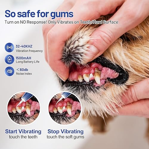 Miniatura 3 de Mutongli Kit de limpieza de dientes de perro con limpiador ultrasónico de dientes, placa y removedor de sarro para perro, kit dental para perros con