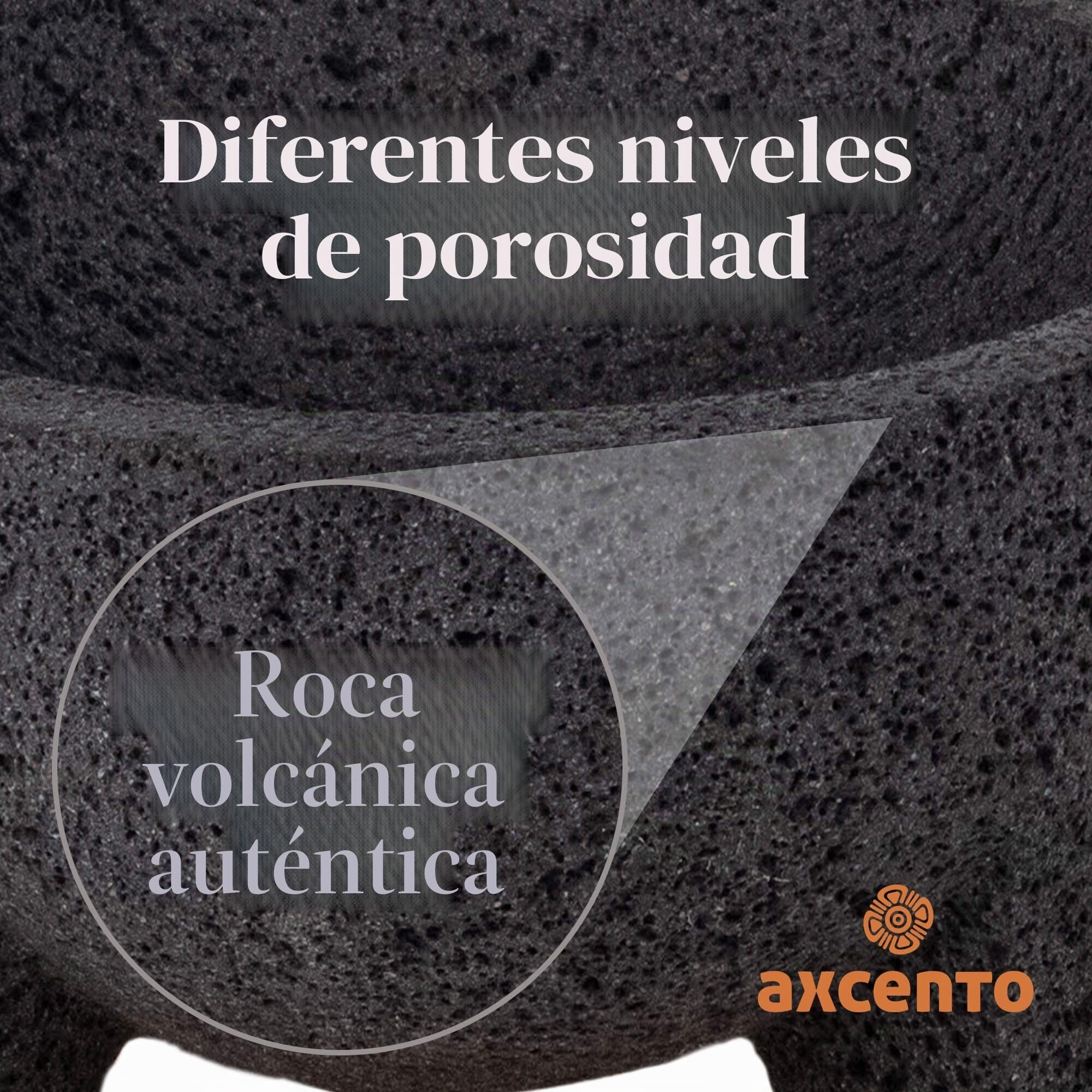 Juego de mortero y pilón de roca volcánica tradicional molcajete mexicano, hecho a mano de auténtica roca de lava en Puebla, México, cuenco para guacamole, tabla de cortar incluida, molcajete bowl de
