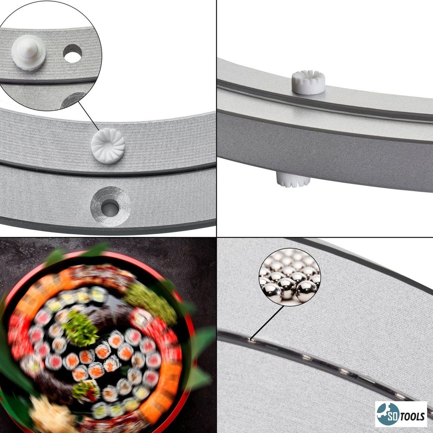 SOTOOLS Drehkranz Drehring Kugelgelagert Präzises Silber Aluminium Ø 391 mm bis 100 kg Traglast 360° Rotation Robust Rostfrei Axial Radial Drehlager für Drehtische Displays Möbel Maschinenbau