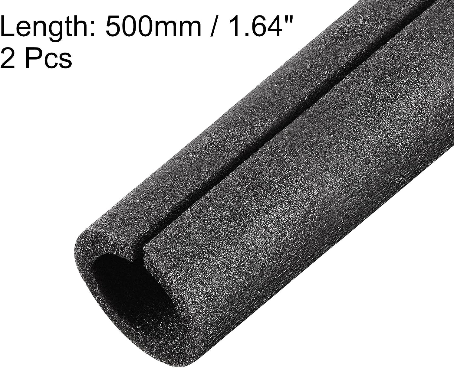 sourcing map Foam Tube 1.64 Ft Length 1.37in ID 2.15in OD Hollow Pipe Cover for Protecting Pipes and Heat Preservation Black 2 Pack - Image 4