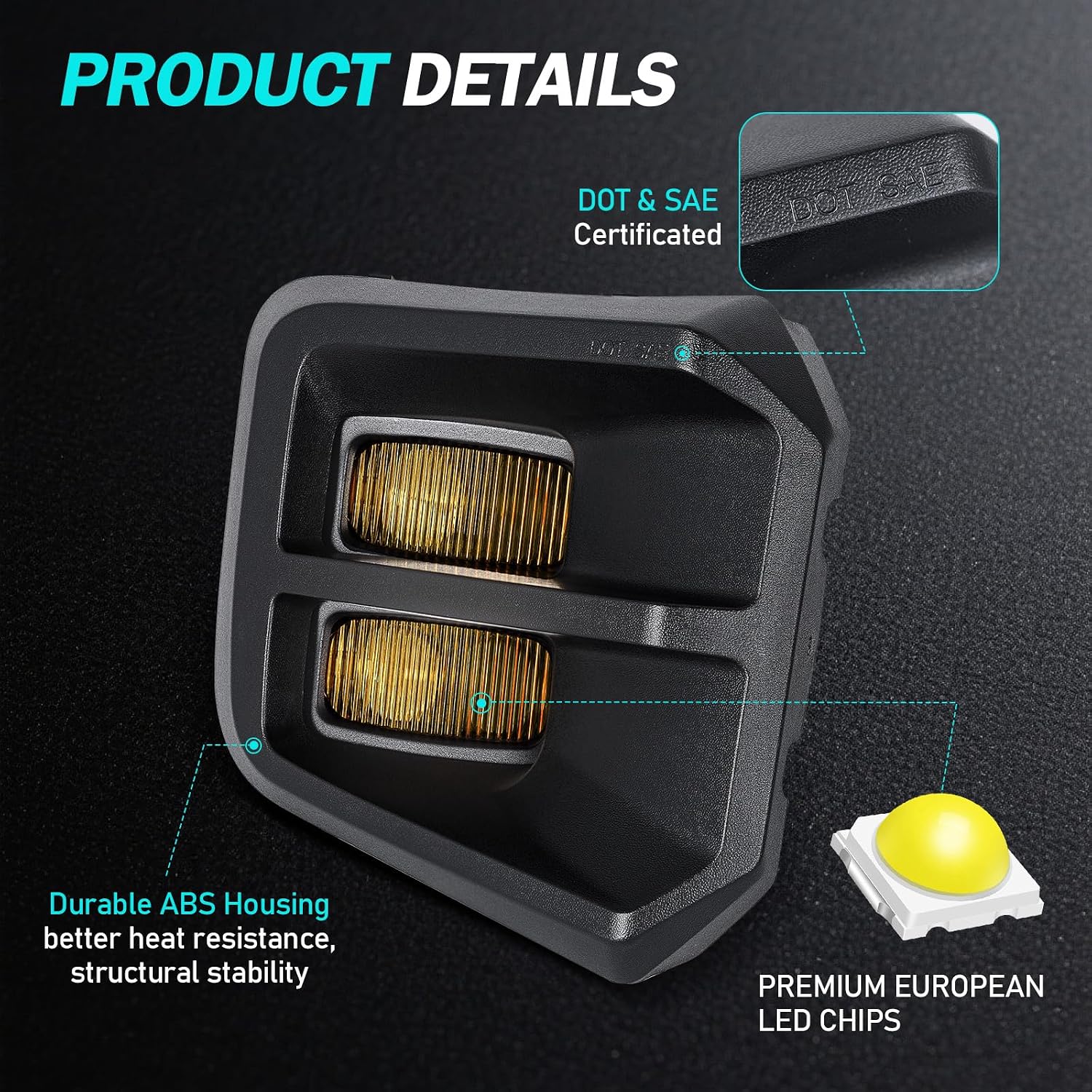 Fog Lights for 2016-2023 Tacoma, Only for Vehicles with OE Factory Fog Lamps, Yellow Lens Fog Light Excludes TRD Sport Access Cab - IP67 Waterproof, DOT & SAE, Driver and Passenger Side