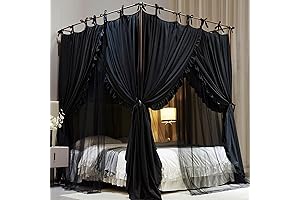 Black Canopy Bed Curtains Queen: Dreamy Oasis for a Royal Sleep