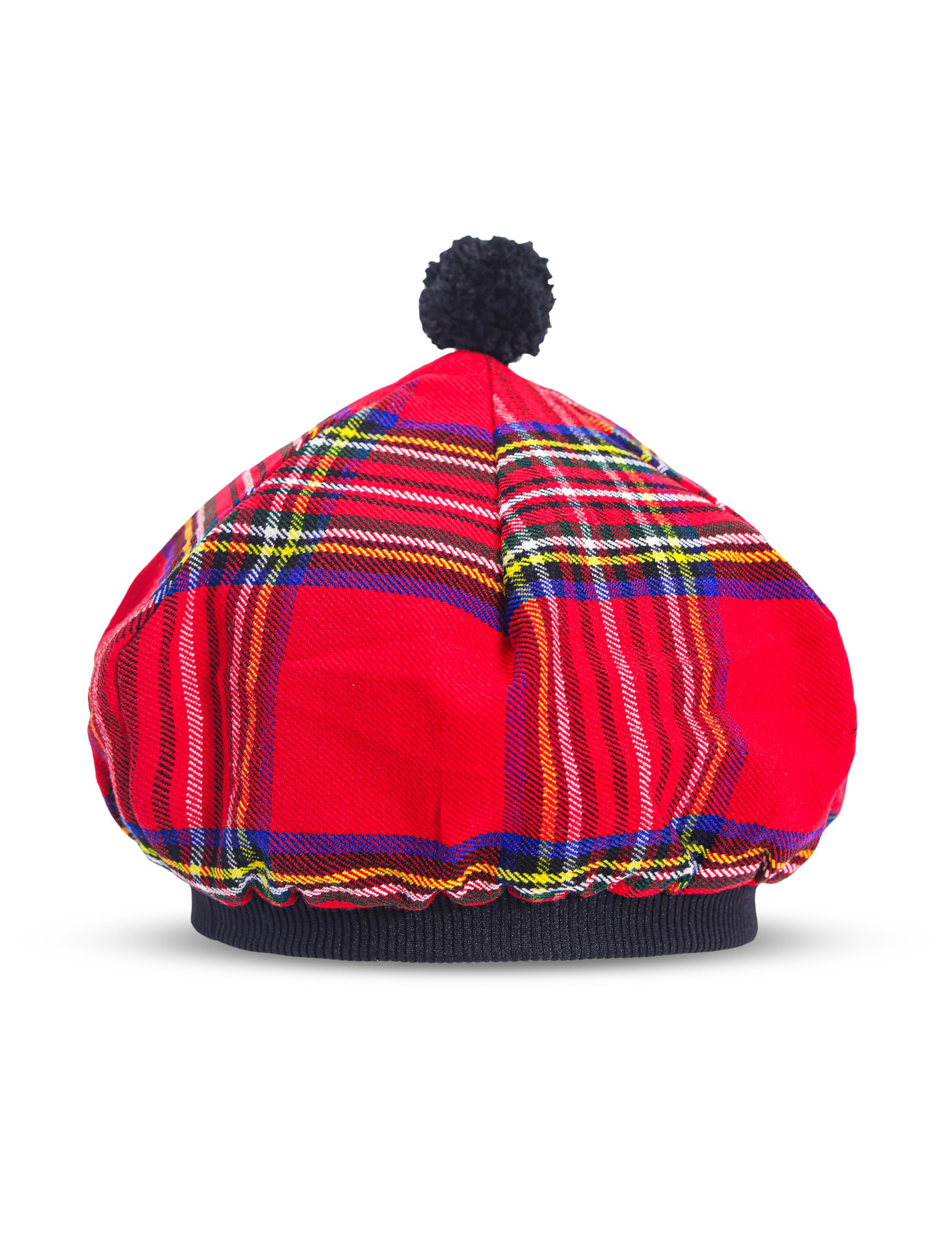 Hamilton Kilts Scottish Beret Tam o Shanter Tammie Scottish Bonnet Tartan hat Acrylic with Pompom, Royal Stewart