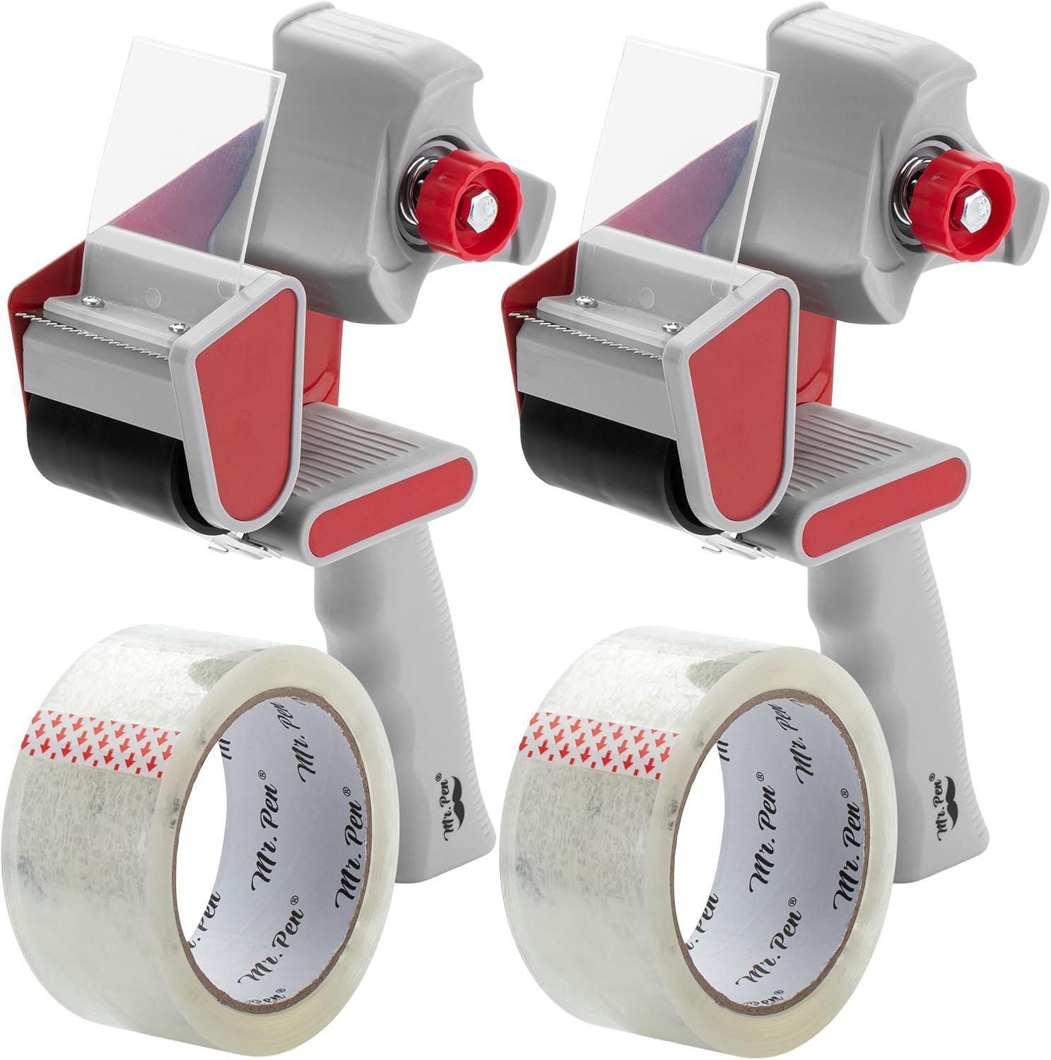 Mr. Pen Packing Tape Dispenser Gun 2Inch, 2 Pack with 2 Rolls Tape
