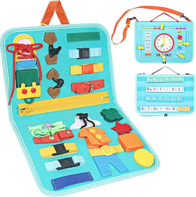 Skettle Toddler Busy Board, Montessori Sensory Toys for 1 2 3 Years Old Boys Girls, Toddler