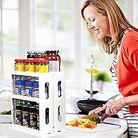 Vista 13 de Spice Rack Organizer 3 tier Seasoning Holder, Pull and Rotated Storage Cabinet for Kitchen Bathroom Countertop 10.8”H x 5.8”W x 10.4”D (Advance Gray)