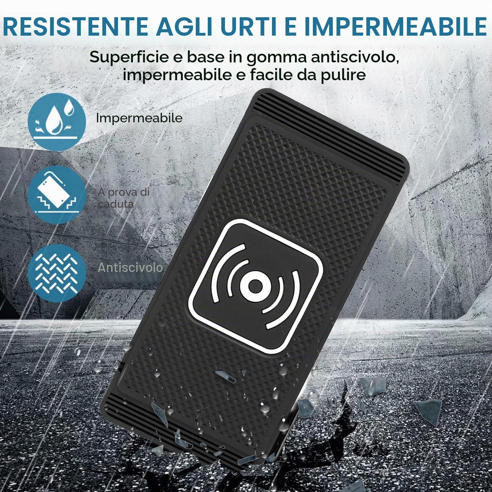 15 W Tappetino Ricarica Wireless Auto Caricabatterie Wireless Auto Base Di Ricarica Antiscivolo Compatibile Con iPhone 15/14/13/12/11Pro/Samsung/S23/S22/S22/S21/15/14/13/12/AirPods