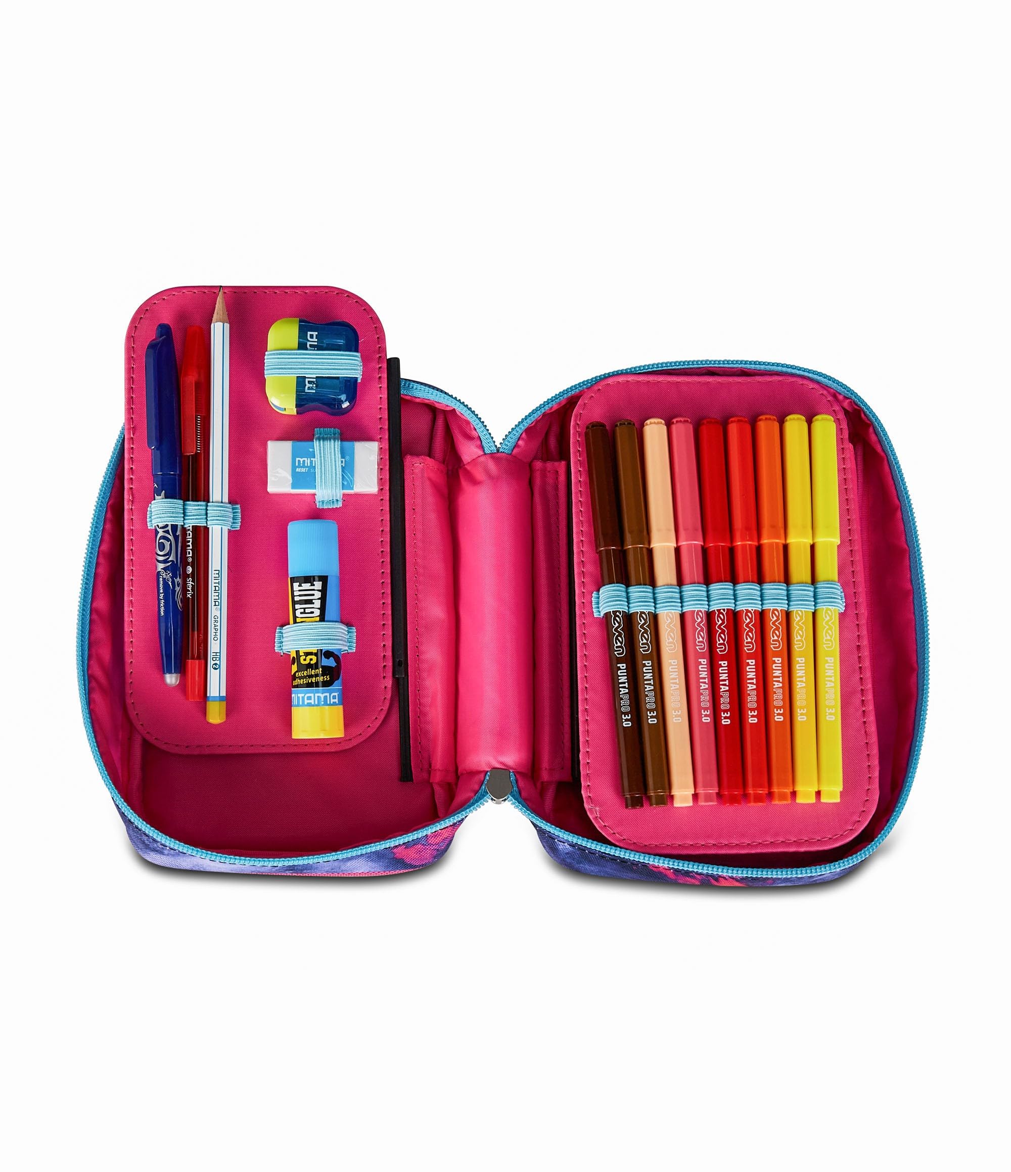 Seven Astuccio Scuola Speed Case SHADY DYE GIRL, Viola, Portapenne Mono Scomparto con Plance Amovibili, Completo Di Penne, Matite, Colori, Accessori Zaino, Scuola Elementare, Bambina