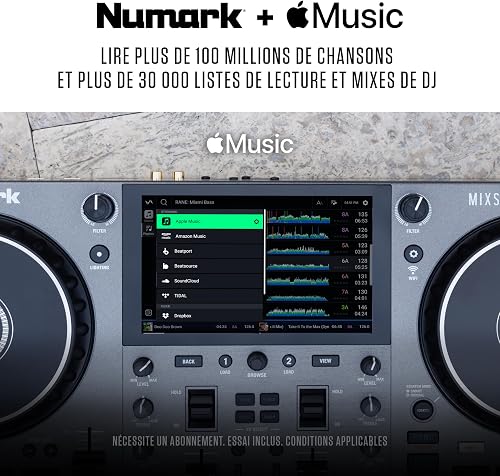 Numark Mixstream Pro Go Portable DJ Controller with Battery, Mixer with Stem Separation, Speakers, WiFi Streaming, Touchscreen, works with Serato DJ - 7