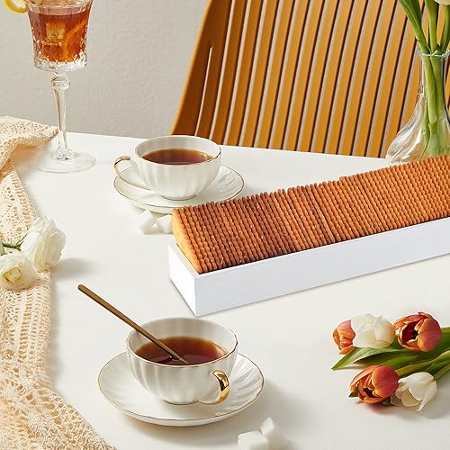Miniatura 4 de 3 bandejas de madera para servir galletas para servir galletas saladas, soporte rectangular para bandejas de servir galletas para galletas, bandeja